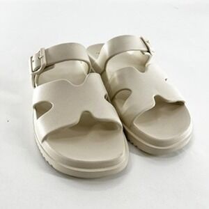 Wild Fable Women Cream Double Strap Buckle Slide Sandals Size 10